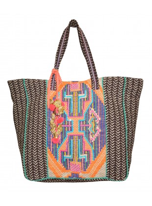 Vibrant Beadwork Jacquard Bag